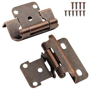 Kitchen Cabinet Hinges Oil Rubbed Bronze 1/2" Overlay Partial Wrap Self Closing Cabinet Door Hinge, Semi Hidden Cabinet Hinge for Cabinet Doors 4pcs