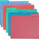Blue Summit Supplies 30 Gem Tone Plastic File Folders, 1/3 Cut Tab, Letter Size, Assorted Colors, Great for Organizing and Easy File Storage, 30 Pack