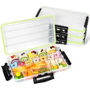 Baderke 4 Pcs Snackle Box Waterproof Charcuterie Containers Box with Lid Keeps Snacks Fresh Removable Divided Serving Tray Travel Snack Container for the Boat, Beach, Picnics