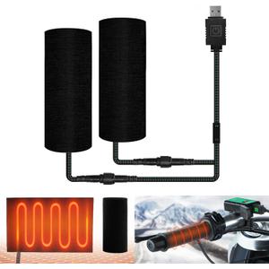 Heated Grips Cover for Motorcycle, 5V Handlebar Heater, Motorcycle Heated Grips USB Powered, 6 Gear Temperature with Memory Function, IP67 Waterproof, ATV Heated Handlebar Warmers Heated Grips Cover for Motorcycle, 5V Handlebar Heater, Motorcycle Heated Grips USB Powered, 6 Gear Temperature with Memory Function, IP67 Waterproof, ATV Heated Handlebar Warmers