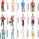Gejoy 200 Pcs Miniature People Figurines 1:75 Scale 0.98 Inch Model Trains Architectural Plastic People Figures Tiny Sitting and Standing for Miniature Scenes