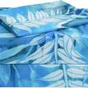 JSD Teal Blue Tropical Leaves Sheet Set Twin Size, 3 Piece Printed Microfiber Sheets Extra Deep Pocket Wrinkle Free