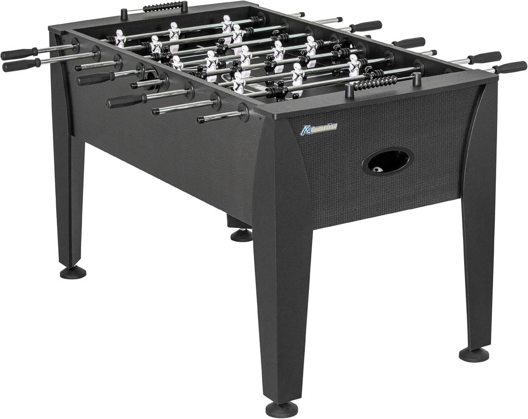 Atomic Pro Force Foosball Table – 56” Official Size Arcade Table with Carbon Fiber Style Design, Perimeter Ramp, Slide Scoring, Built‑in Ball Return