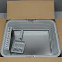 Stainless Steel Cat Litter Box, Odor Free Metal Litter Box with High Sides Lid, Open Top Low Entry Litter Pan Include Scoop Easy Cleaning Anti-Scratch Kitty Cat Box Anti-Urine Leakage, Non-Sticky, M (Light Grey(17.5 in))