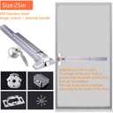 Push Bar Door Lock with 6 Keys, Emergency Exit Door Hardware with Handle, Aluminum Commercial Push Bar Panic Exit Device Left/Right Compatible