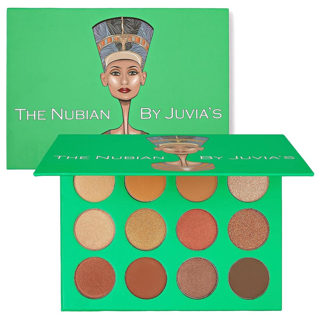 Juvia's Place Palette The Nubian - Golds, Coppers, Browns and Nudes, Shades of 12, Matte & Shimmer Shades, Pigmented Makeup Palette Eye Color & Shine, Pressed