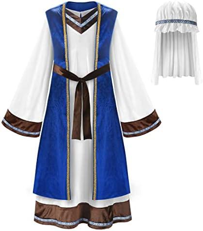 ReliBeauty Boys Saint Joseph Shepherd Costume for Kids with Vest and Headpiece, Size 100