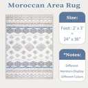 SERISSA 2x3 Rugs for Entryway, Washable Non-Slip Grey Blue Small Area Rug, Soft Low-Pile Boho Geometric Indoor Entry Rug Door Mat Indoor Entrance Front Door Carpet for Bathroom Kitchen Bedroom