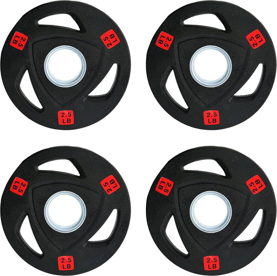 Fitvids Olympic Cast Iron 2-Inch Weight Plate for Strength Training & Weightlifting, Rubber Coate Style