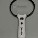 Ebbnivs Large Magnifying Glass with Light, Magnifier 10X 20X 45X Handheld Illuminated Lighted Magnifier with 3 LED Lights 1UV Light Storage Bag Clean Cloth for Seniors Reading Inspection (Black)