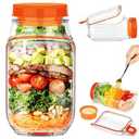 SMALLSHS Salad Pod Jar Side Open, Leakproof Salad Jars with Dressing Container for Lunch, Portable Jar for Office, Gym, Picnic & Travel  Orange