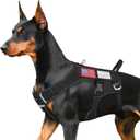FAYOGOO Tactical Dog Harness for Large Dogs - Heavy Duty Dog Harness Escape Proof with Handle - No Pull Military Service Dog Vest with Removable Patches for Walking,Training,Hiking (L(Chest:27-32"), Black)