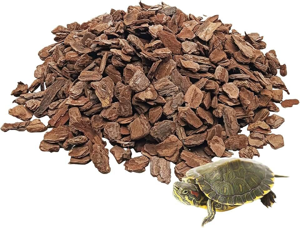 ReptiCasa Reptile Pine Bark Substrate Tortoise Bedding for Habitat Natural Flat Cork Wood Bulk Terrarium Reusable Bark Pieces for Lizard, Crested Gecko, Spider, Chameleon, Ball Python, Tree Frog