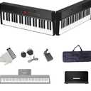 Longeye Foldable Piano Keyboard 88 Key Folding Piano Portable Electric Keyboard Semi Weighted Digital Piano for Beginners with Headphone, Sustain Pedal, Music Rest, Carry Case (Enhanced Sound)