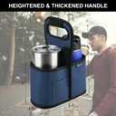 Beautyflier Drink Carrier with Handle for Delivery Reusable Insulated Coffee Cup Carrier Portable Cup Holder with Handle Organizer Tote Bag for Hot & Cold Drinks (2 Cup, Blue)