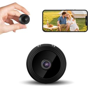 Hidden Camera Mini Spy Camera WiFi 1080P, Wireless Indoor Security Camera with Night Vision & Motion Detection, Nanny Cam for Home Baby Pet Monitor,TF Card Storage (Black)