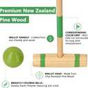 4-Player Croquet Set, 24" Pine Mallets Family Lawn Outdoor Game