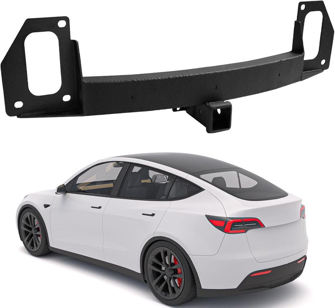 Class 3 Trailer Hitch, Fits Tesla Model Y 2020-2024 2 inch Towing Receiver; Heavy-Duty; Black Powder Coat Finish; Compatible with Tesla Model Y 2020–2024