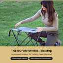 ARROWHEAD OUTDOOR 2-Pack 26” (66cm) Heavy-Duty Portable Camping Folding Table, 2 Cup Holders, Compact, Square, Carrying Case Included, Steel Frame, High-Grade 600D Canvas, 18.9" x 18.9" x 17.72" inches