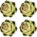 Timgle 4 Pcs Green Artificial Artichokes Fake Vegetables and Fruits for Summer Kitchen Wedding Bowl and Vase Decorations (Large)