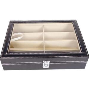 Sunglasses Organizer Sunglasses Storage Container PU Leather Organizer For Eyewear And Accessories