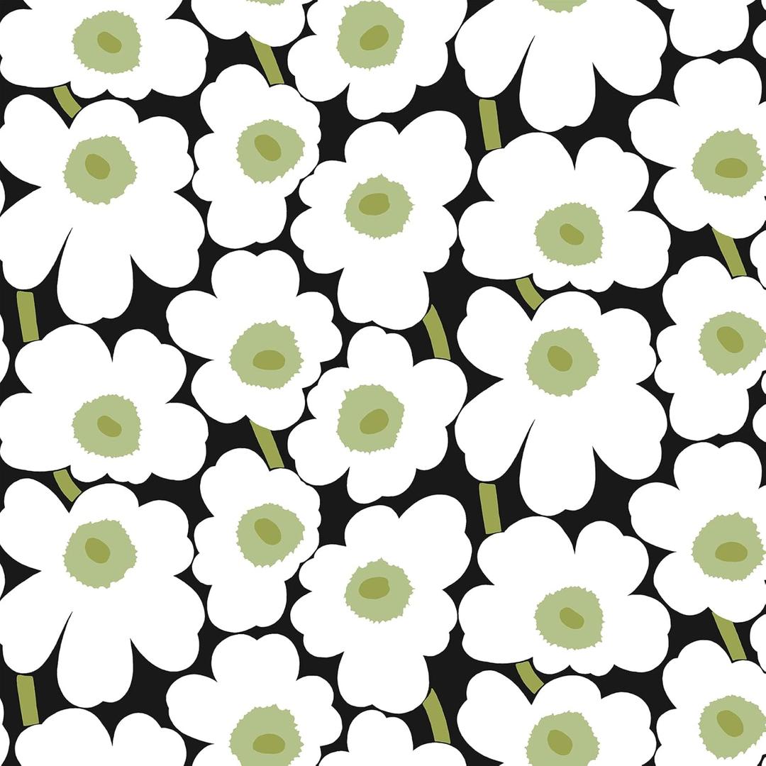 Marimekko Black Pieni Unikko Peel & Stick Wallpaper (MKS4494)