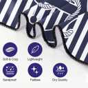 YISUMEI Nautical Anchor Beach Towel, Navy Blue Horizontal Stripes, 36"x72" Microfiber Quick Dry and Sand Free Towel for Travel Swim Pool Yoga Camping