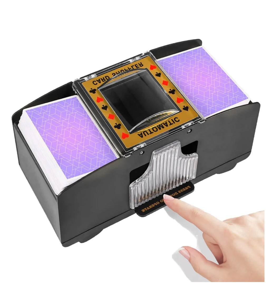 Automatic Card Shuffler 2/1/4/6 Deck,Battery-Operated Electric UNO Poker Shuffler,Playing Card Shuffler for Home Card Game,Travel