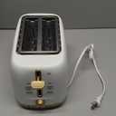 West Bend Timeless 2-Slice Toaster with 7 Browning Levels, Bagel/Waffle/Defrost Settings, High-Lift Lever, Anti-Jam, Easy-Clean Crumb Tray, 2-Slice, White/Gold