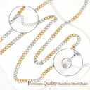 Lanyards for Id Badges Stainless Steel Metal Teacher Lanyard with Id Holder Retractable Cruise Ship Badge Holder for Women (Gold/Silver 14)