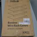 Wire Shelf Covers, Bamboo Wire Rack Covers for Pantry, Closet (4pcs, 24" W x 16" D)