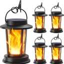 WdtPro 4 Pack Solar Lanterns Outdoor Waterproof, Upgraded Flickering Flame Solar Lights Outdoor, Solar Powered Lanterns Decorative, Hanging Solar Lantern for Patio Garden Yard Path Porch Tree Decor