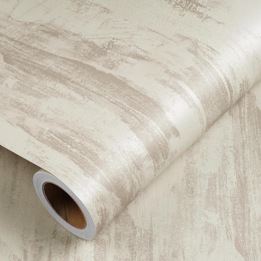 30"118" Concrete Cement Wallpaper Peel and Stick Industrial Style Wallpaper Self Adhesive Beige 3D Faux Concrete Contact Paper Peel and Stick Cement Wall Paper for Bathroom Bedroom Kitchen