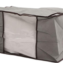 9pcs Quilt Storage Bag Large Blanket Storage Containers Foldable Non Woven Fabrics Clothes Storage for Daily Moving Travel (Grey)