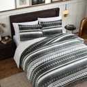 Eddie Bauer - Twin Comforter Set, Reversible Plush Bedding with Matching Sham, Dorm Essentials, Oeko-Tex Certified (Shelton Fair Isle Green)