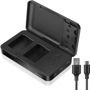 JYJZPB A6000 NP-FW50 Battery Charger with 2 SD Card Slots and USB Output Compatible for Sony Alpha A6400 ZV-E10 A7II A6100 A7 A6500 A6300 A5100 A7RII A7S A7S2 A7R Camera Batteries (Charger Only)