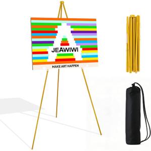 JEAWIWI 1PCS Golden Easel Stand for Wedding Sign Stand, 66 Inch Adjustable Metal Easels for Display, Portable Folding Easel for Wedding, Display Show, Arts, Poster with Portable Bags