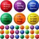 Blulu 30 Pcs Mini Basketball Stress Ball with Motivational Quotes Small Foam Sports Ball Mini Basketballs for Basketball Party Favors Carnival Reward Christmas Bag Gift Fillers (Colorful)