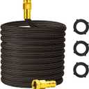 10FT Lightweight Flexible Garden Hose,Non-Slip Handles,Non-kink Hose,Solid Brass Fitting for Boats, RV Water Hose,Marine Washdown,Lawn,Garden,Leakproof TPE Hose (OrangeBlack, 10 FT)