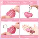 Kenning Valentine Day Gifts for Coworkers Bulk Glitter Heart Shaped Keychain and Valentine Cards for Valentines Party Favors