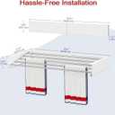 Wall Mounted Drying Rack 23.6", Foldable Laundry Drying Rack with Stainless Steel Rods, Retractable Laundry Space Saver for Indoor & Outdoor Use, Include Wall Template, 23.6" Wide