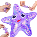 Squishy Starfish Stress Balls for Adults, Starfish Squishy Toys for Kids, Starfish Sugar Ball Sensory Fidget Toy, Slow Rise Malt Sugar Squishy Ball Squeeze Starfish Toy, Party Favors for Kids (Purple) 1Ct 12pcs