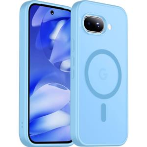 SPIDERCASE Magnetic for Google Pixel 9A Case, Military Grade Drop Protection Slim Translucent Matte Shockproof Anti-Fingerprint Phone Case for Pixel 9A, Light Blue