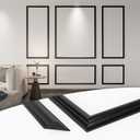 Art3d Pre-Cut Wall Molding Set of 6 pcs, Ready-to-Assemble Wainscoting Panels for Interior Wall Dcor Living Room Bedroom Accent Wall - Installed with Glue, 3 Top 3 Bottom, Black (Black: Style 1)