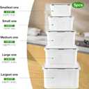 5 PCS Large Fruit Containers for Fridge - Leakproof Food Storage Containers with Removable Colander - Dishwasher & microwave safe Produce Containers Keep Fruits, Vegetables, Berry, Meat Fresh longer