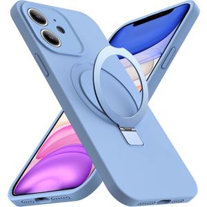 Designed for iPhone 11 Case with Magnetic Invisible Stand Compatible with MagSafe Military-Grade Protection Shockproof Silicone iPhone 11 Phone Cases for Women Men 6.1'' 2019,Blue, Mother Gift