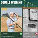 36'' Heavy Duty Garden Rake with Stainless Steel Handle, Metal Head for Loosening Soil, Gathering Leaves, Leveling Lawns