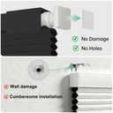 Changshade No Drill No Tools Blackout Cellular Shades,Cordless Blinds for Indoor Windows,Room Darkening Window Shades Honeycomb Blinds for Bedroom,Office,Home,29" w x 48" h,Black