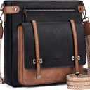 Roulens Crossbody Bags for Women,Multi Pocket Crossbody Purses Vegan Leather Shoulder Handbags Travel Purse Adjustable Strap