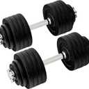 Yes4All Old School Adjustable Dumbbell Set with Weight Plates, Star Lock Collars/Connector, 40lbs to 200lbs Adjustable Weight Plates Set (I1. 105LB or 52.5LBS Dumbbell Pair - Black)